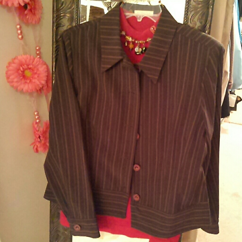 Emma James brown striped jacket